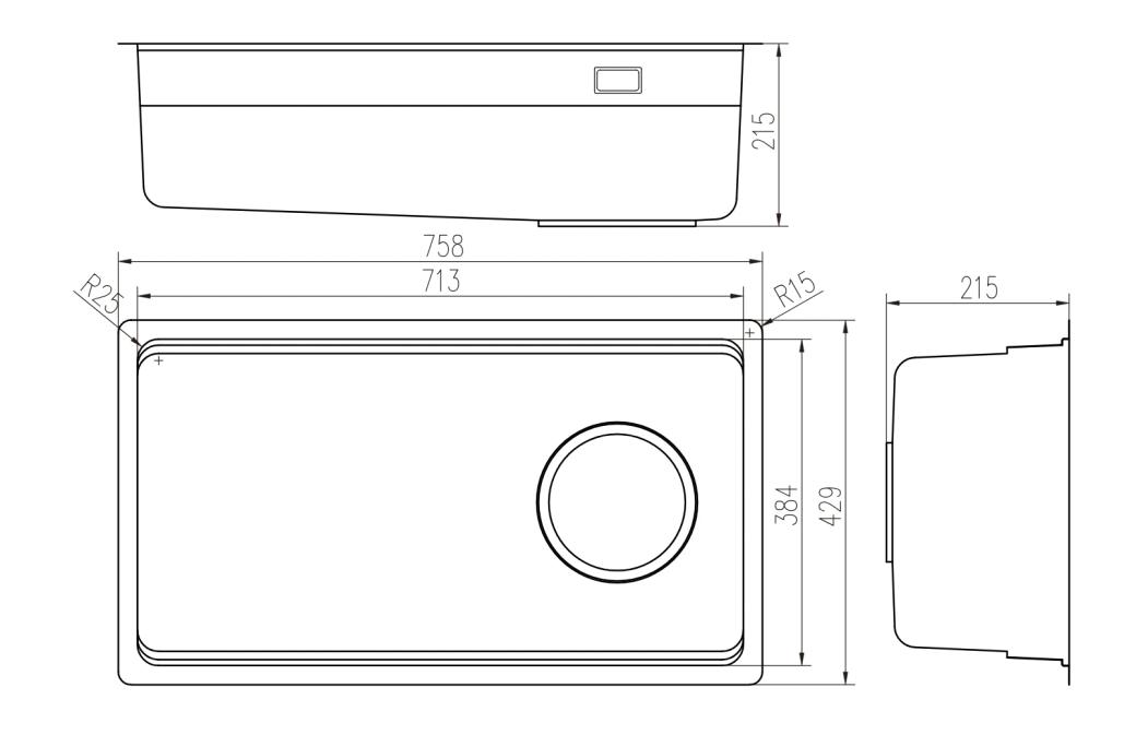 Ảnh CHẬU RỬA BÁT 1 HỐ NOBINOX LUMIA NX556 14