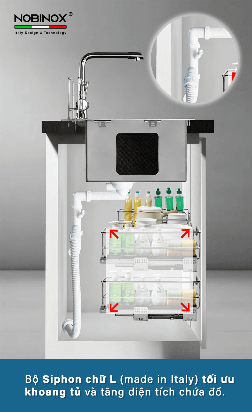 Ảnh CHẬU RỬA BÁT 1 HỐ NOBINOX PURA NT622U 27