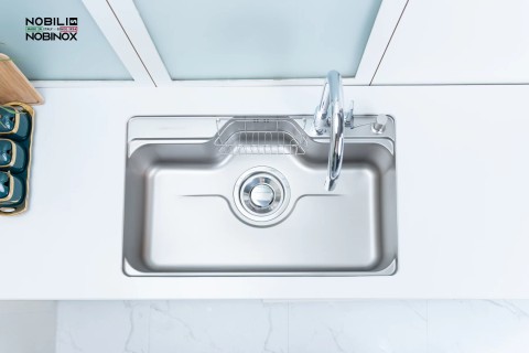 CHẬU RỬA BÁT 1 HỐ NOBINOX LIKEN NL725D - hover