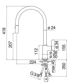 Ảnh VÒI RỬA BÁT DÂY RÚT NOBILI FLAG NB205 31
