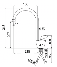 Ảnh Vòi rửa bát cần cứng NOBILI BLUES NB188 31