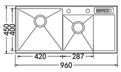 Ảnh CHẬU RỬA BÁT 2 HỐ NOBINOX LIKEN NL746 25