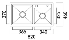 Ảnh CHẬU RỬA BÁT 2 HỐ NOBINOX LIKEN NL786 16