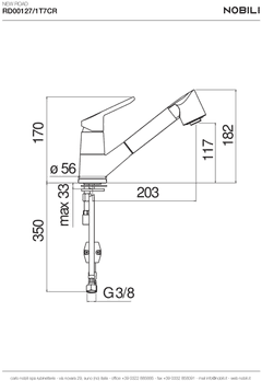 Ảnh VÒI RỬA BÁT DÂY RÚT NOBILI BLUES NB177 13