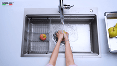 Ảnh CHẬU RỬA BÁT 1 HỐ NOBINOX LIRA NJ560D 5