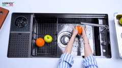 Ảnh CHẬU RỬA BÁT 1 HỐ NOBINOX LUMIA NJ511B 14