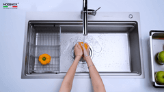 Ảnh CHẬU RỬA BÁT 1 HỐ NOBINOX LIRA NJ564D 5