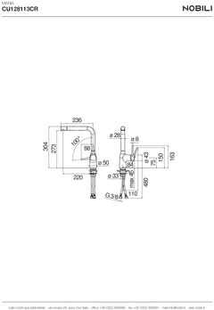 Ảnh Vòi rửa bát cần cứng NOBILI MANIA NB214 14