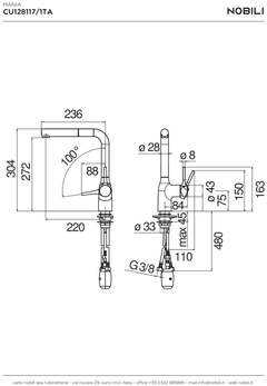 Ảnh VÒI RỬA BÁT DÂY RÚT NOBILI MANIA NB217B 19