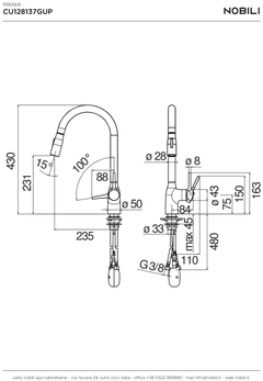 Ảnh VÒI RỬA BÁT DÂY RÚT NOBILI MANIA NB308G 32