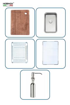 Ảnh CHẬU RỬA BÁT 1 HỐ NOBINOX LIRA NJ560D 17