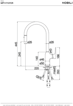 Ảnh VÒI RỬA BÁT DÂY RÚT NOBILI RING NB130LTB 13