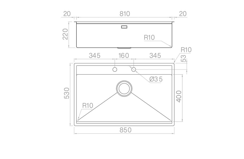 Ảnh CHẬU RỬA BÁT 1 HỐ ARTINOX NEWGO NA830 23
