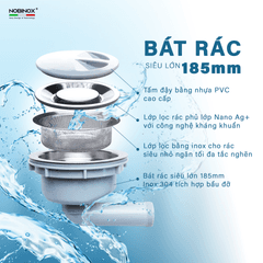 Ảnh CHẬU RỬA BÁT 1 HỐ NOBINOX LIRA NJ562D 20