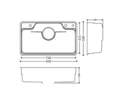 Ảnh CHẬU RỬA BÁT 1 HỐ NOBINOX LIKEN NL792D 24