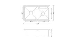 Ảnh CHẬU RỬA BÁT 2 HỐ NOBINOX LIKEN NL786 16