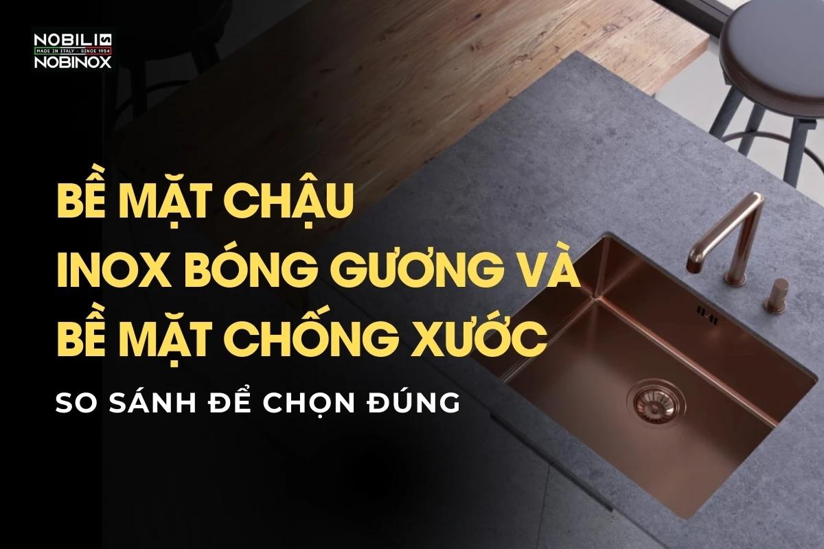 Bề mặt chậu inox bóng và bề mặt chống xước khác gì?