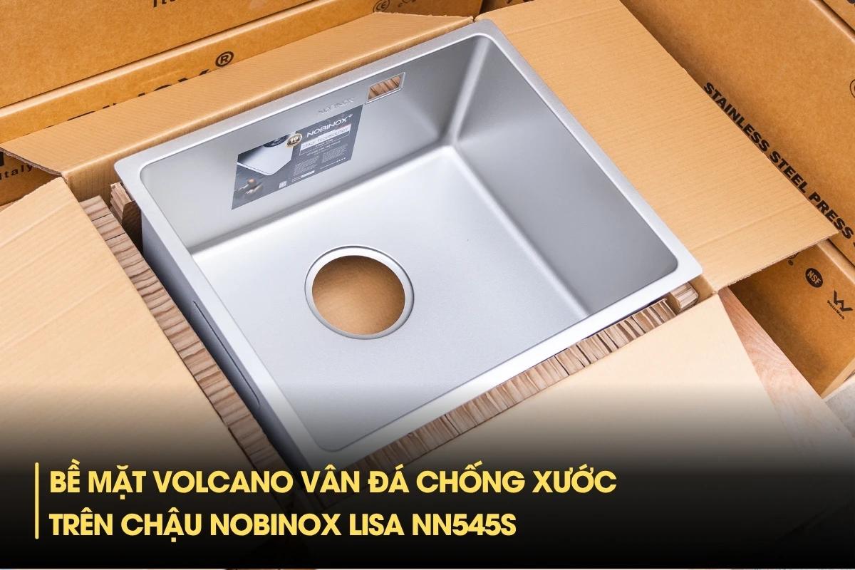 Bề mặt vân đá chống xước trên chậu NOBINOX LISA NN545S