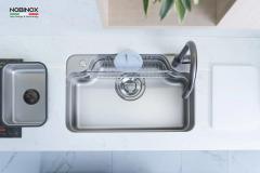 Ảnh CHẬU RỬA BÁT 1 HỐ NOBINOX LIRA NJ588D 11