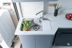 Ảnh CHẬU RỬA BÁT 1 HỐ NOBINOX ROSA NN975D 40