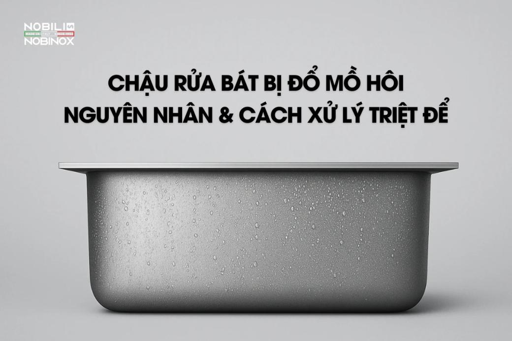 Chậu rửa bát bị đổ mồ hôi: Nguyên nhân & cách xử lý triệt để