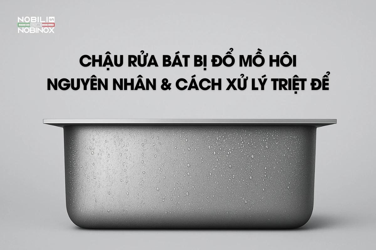 Chậu rửa bát bị đổ mồ hôi: Nguyên nhân & cách xử lý triệt để