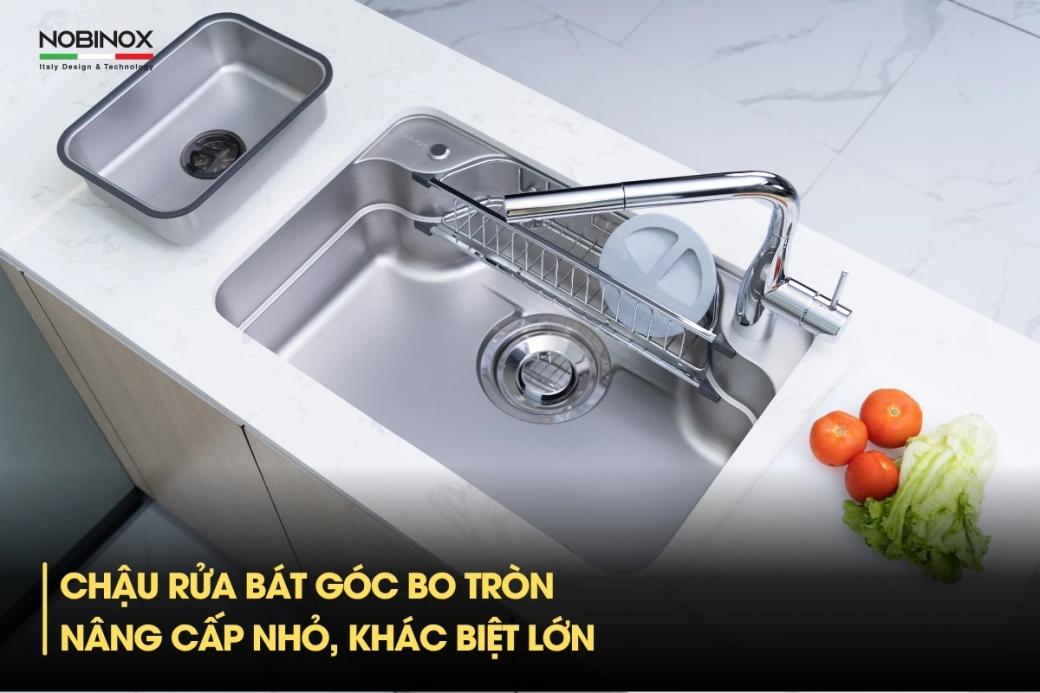 Chậu rửa bát góc bo tròn - nâng cấp nhỏ, khác biệt lớn