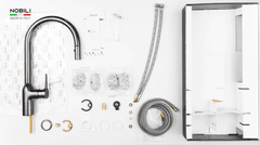 Ảnh VÒI RỬA BÁT DÂY RÚT NOBILI RING NB130LTB 4