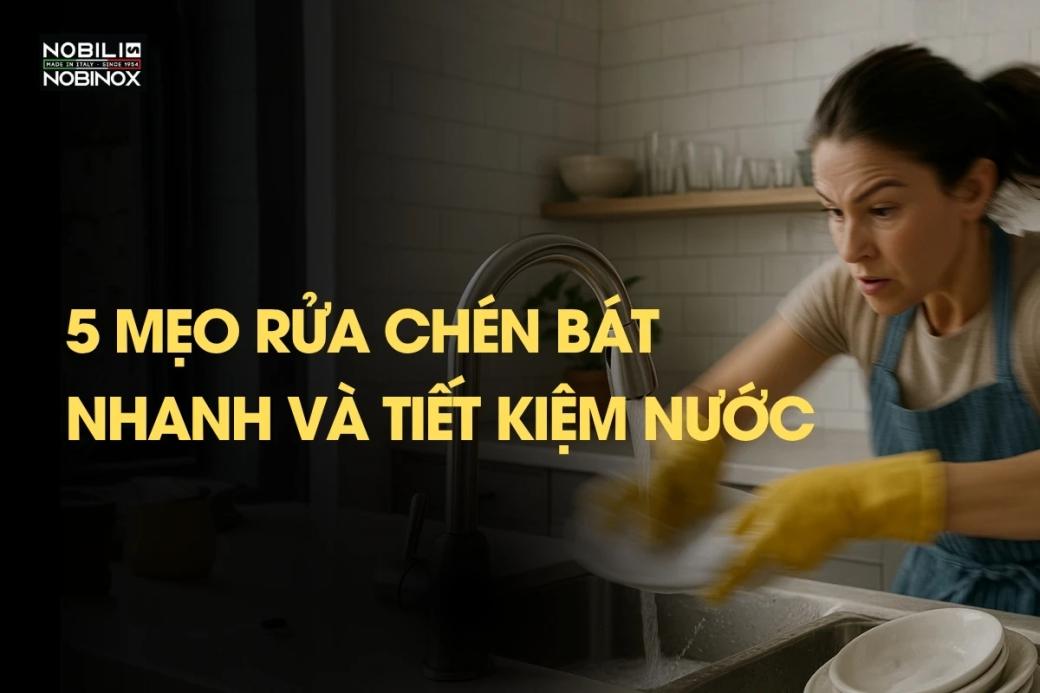 5 mẹo rửa chén bát nhanh và tiết kiệm nước