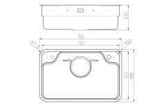 Ảnh CHẬU RỬA BÁT 1 HỐ NOBINOX ARVO B275 13