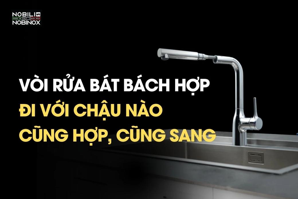 Vòi rửa bát bách hợp đi với chậu nào cũng hợp, cũng sang