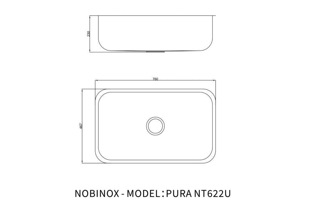 Ảnh CHẬU RỬA BÁT 1 HỐ NOBINOX PURA NT622U 31